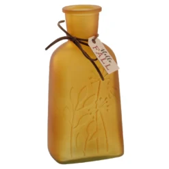 Flaschenvase mit Herbst-Deko, braun, 19 cm