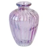 Flaschenvase Rillen, irisierend/lila, 10.5 cm
