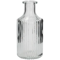 Flaschen-Vase Rillen, schmal, 7 x 14 cm