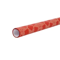 Geschenkpapier Edel mit Prägung, Stern/rot, 2 m