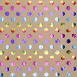 Geschenkpapier Kraft, Punkte/Rainbow, 2 m