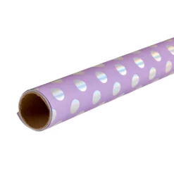 Geschenkpapier Neon/Punkte, flieder/silber, 2 m