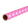 Geschenkpapier Neon/Punkte, pink/silber, 2 m