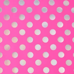 Geschenkpapier Neon/Punkte, pink/silber, 2 m