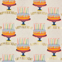 Geschenkpapier Neon, Torte/Happy Birthday, 2 m