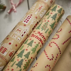 Geschenkpapier Xmas-Motiv, Baum/Schrift, 2 m