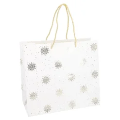 Geschenktüte Prägung, Schneeflocke/creme, 26 x 23 cm