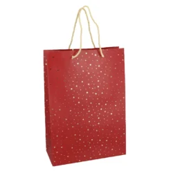 Geschenktüte Sterne, rot/gold, 22 x 31 cm