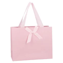 Geschenktüte Uni mit Schleife, rosa, 25 x 20 cm
