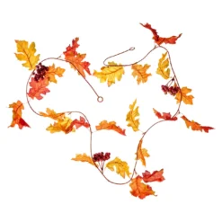 Girlande Eichel/Beeren, orange/gelb, 150 cm