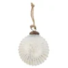 Glaskugel Querrillen, creme/gold, 7 cm