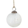 Glaskugel Zopf, creme/gold, 7 cm