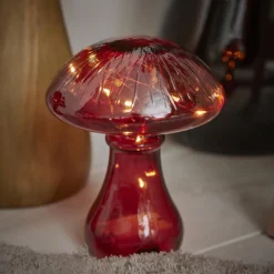 Glas-Pilz, rot, 10er, 17.5 cm