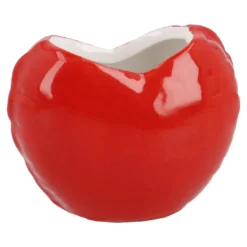 Herz-Deko mit Gesicht, rot, 7 x 5.5 cm