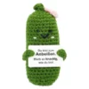 Häkelfigur Spruch, Gurke, 12 cm