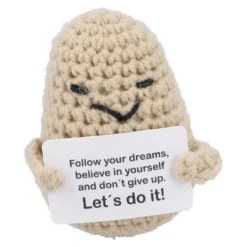 Häkelfigur Spruch, Kartoffel, 8 cm