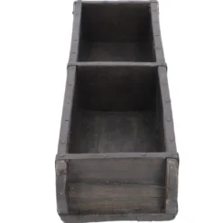 Holzschale Rustik, Doppel, schwarz, 57 cm