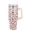 Iso-Becher mit Trinkhalm, Leo/altrosa/braun/schwarz, 1.2 l