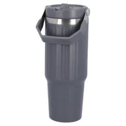 Isolierbecher mit Henkel, grau, 900 ml