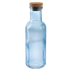 Karaffe mit Korkdeckel, blau, 1000 ml