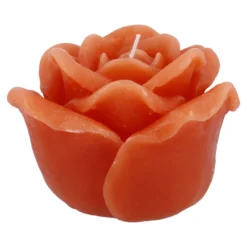 Kerze Herbstrose, orange, 12 x 10 cm