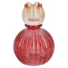Kerzenhalter Blüte auf Kugel-Sockel, rot/orange, 12.5 cm