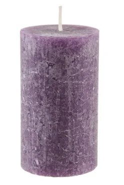 Kerze Rustik, Lara, aubergine, 12 cm