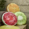 Kissen Frucht mit Pompom, Kiwi/grün, 40 cm