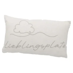 Kissen Lieblingsplatz, beige, 50 x 30 cm