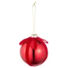 Kugel Glanz mit Schleife, rot, 8 cm