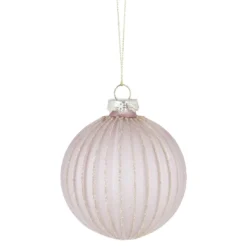 Kugel Rillen, rosa/matt, 8 cm