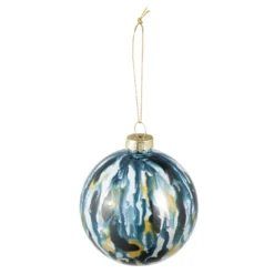 Kugel Tupfen, blau/bunt/opal, 8 cm