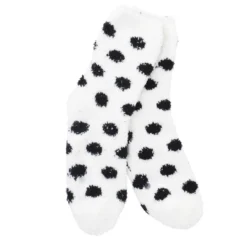 Kuschelsocken Anti-Rutsch, Dots/offwhite/schwarz