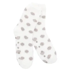 Kuschelsocken Anti-Rutsch, Dots/offwhite/beige