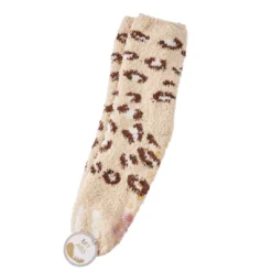 Kuschelsocken Anti-Rutsch, Leo/beige/offwhite