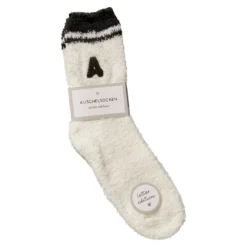 Kuschelsocken Buchstabe, A/schwarz, Gr. 35-42