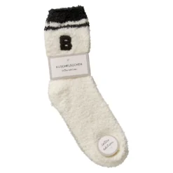 Kuschelsocken Buchstabe, B/schwarz, Gr. 35-42