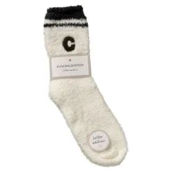 Kuschelsocken Buchstabe, C/schwarz, Gr. 35-42