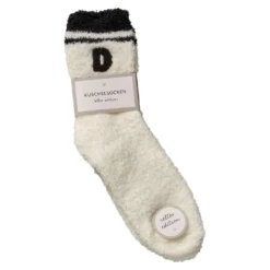 Kuschelsocken Buchstabe, D/schwarz, Gr. 35-42
