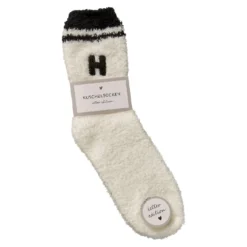 Kuschelsocken Buchstabe, H/schwarz, Gr. 35-42
