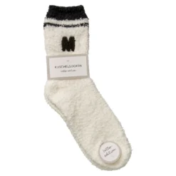 Kuschelsocken Buchstabe, M/schwarz, Gr. 35-42