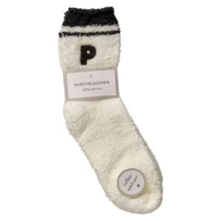 Kuschelsocken Buchstabe, P/schwarz, Gr. 35-42