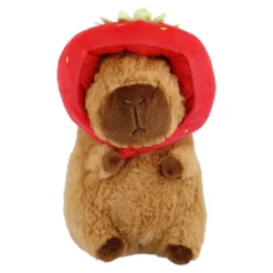 Kuscheltier Capybara mit Accessoire, Erdbeere, 22 cm