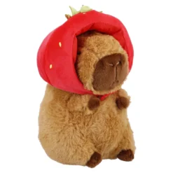 Kuscheltier Capybara mit Accessoire, Erdbeere, 22 cm