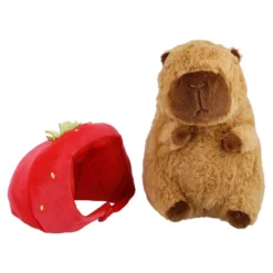 Kuscheltier Capybara mit Accessoire, Erdbeere, 22 cm