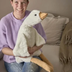 Kuscheltier Gans, liegend/weiß, 80 cm