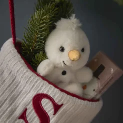 Kuscheltier Gesicht/Xmas, Schneemann, 12 cm