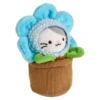 Kuscheltier Katze im Blumentopf, blau, 15 cm