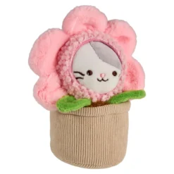 Kuscheltier Katze im Blumentopf, rosa, 15 cm