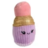 Kuscheltier Lippenstift mit Gesicht, lila, 10 cm
